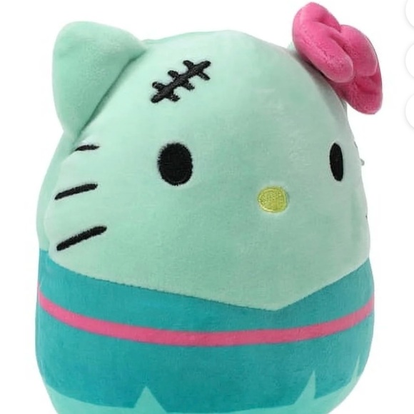 Hello Kitty Squishmallow Plush - Frankenstein Mint Green and Pink Spooky Season - Picture 2 of 3